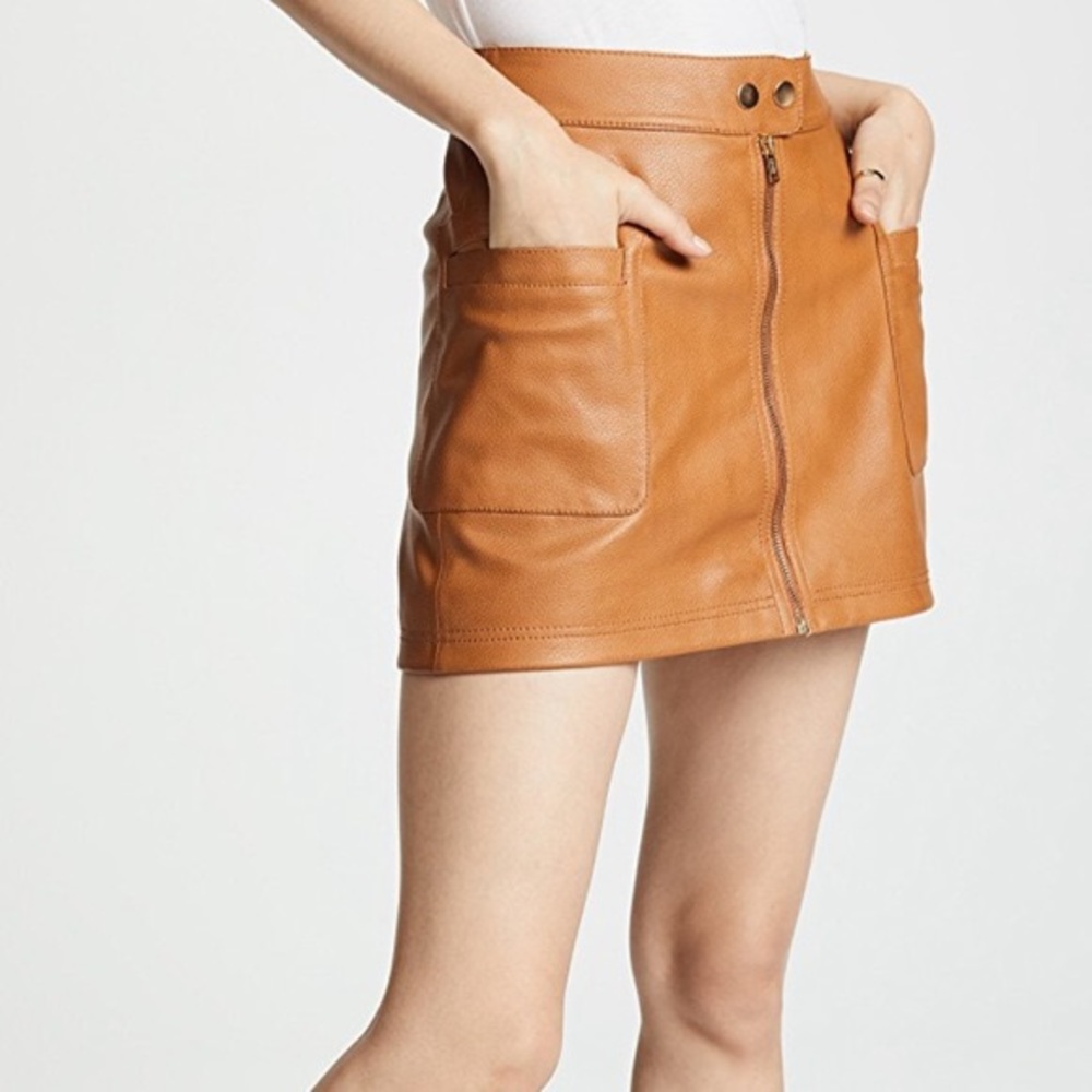 Free People Faux Leather Skirt